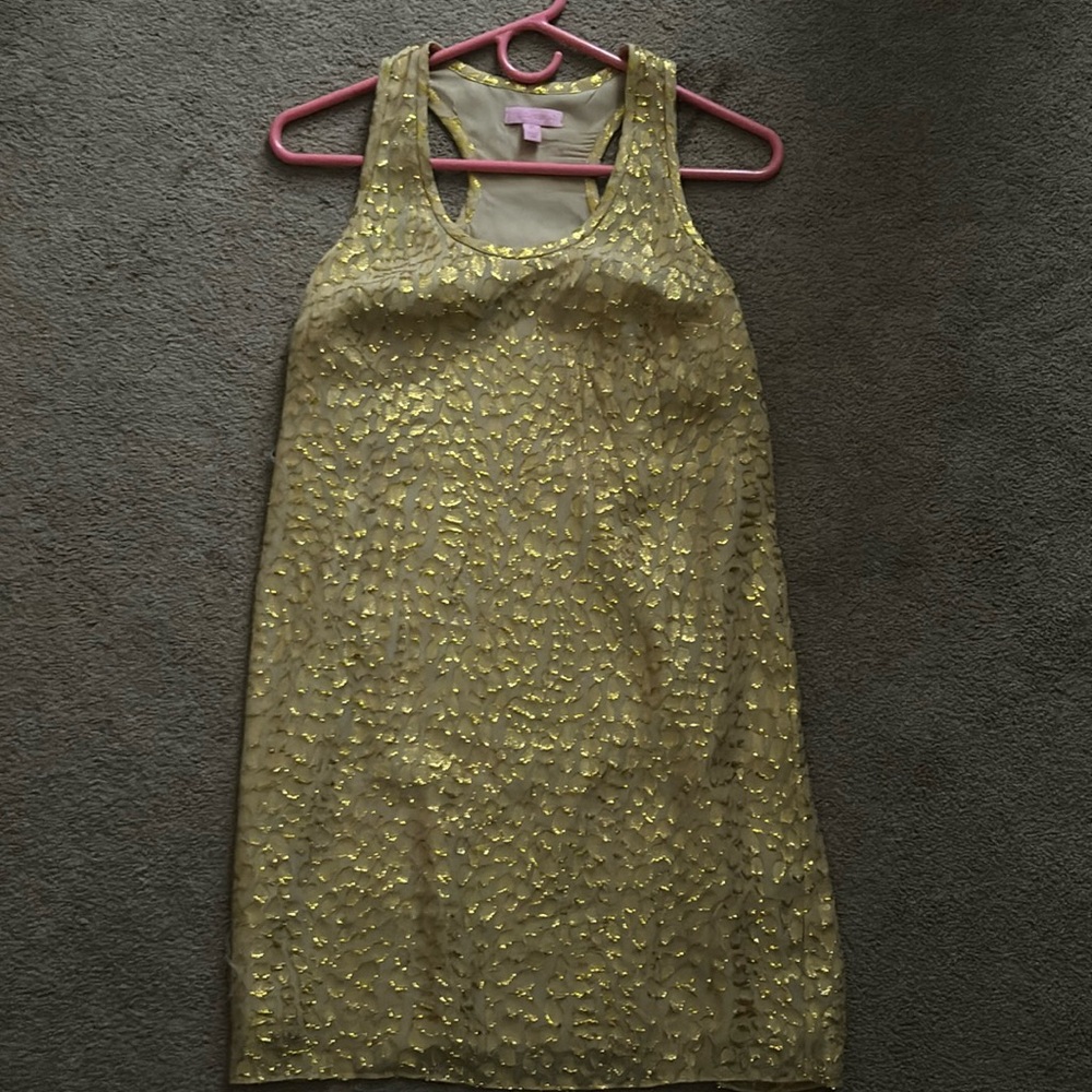 lily pulitzer gold mini dress